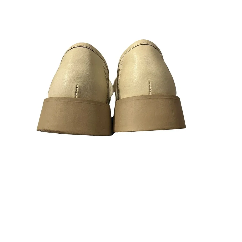 Dolce Vita Ersula Perforated Lug Sole Penny Loafers Ivory Cream Womens 9.5M‎